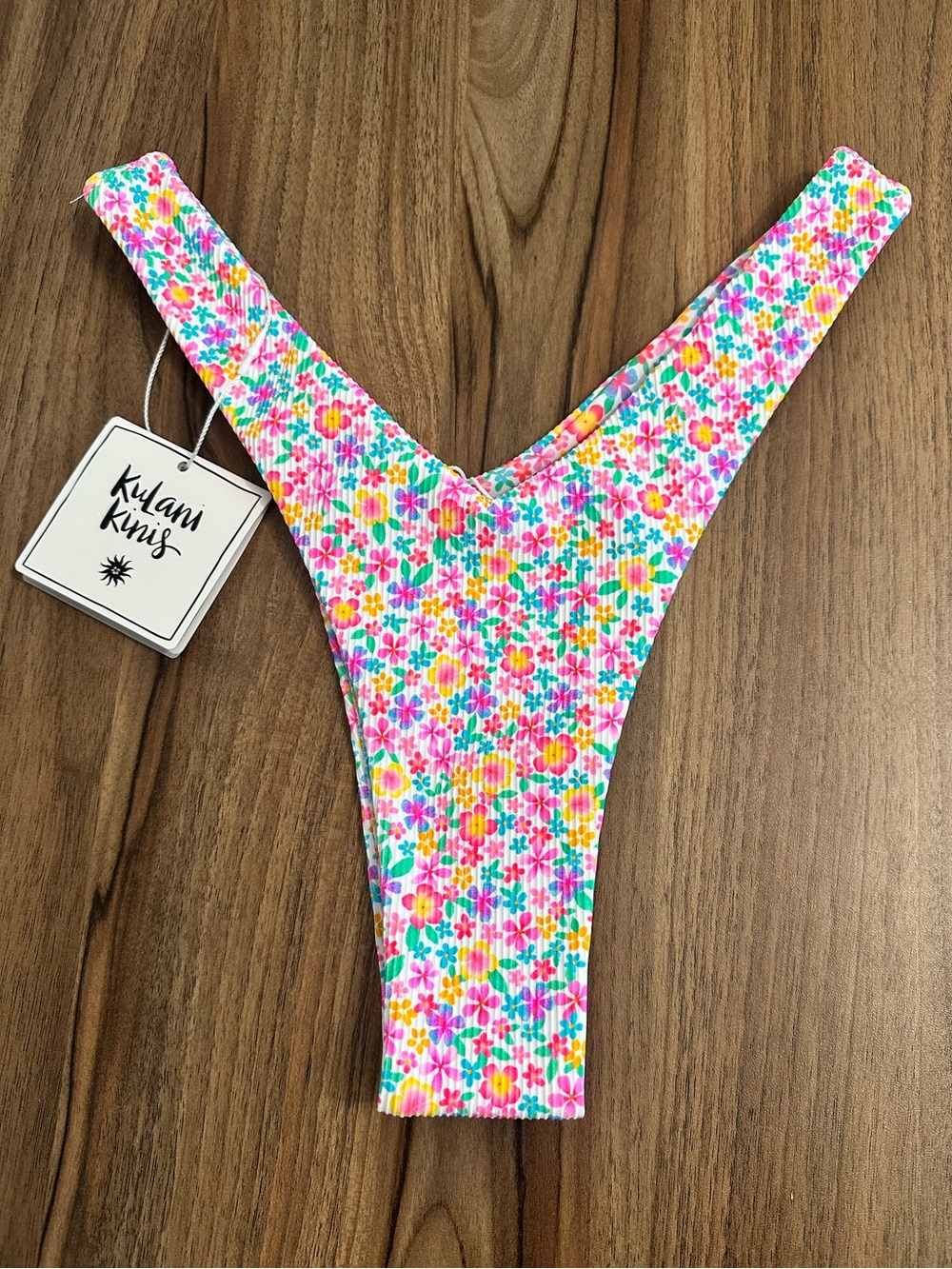 Kulani Kini Floral Triangle Bikini Set - Pink Multi - Picture 4 of 5